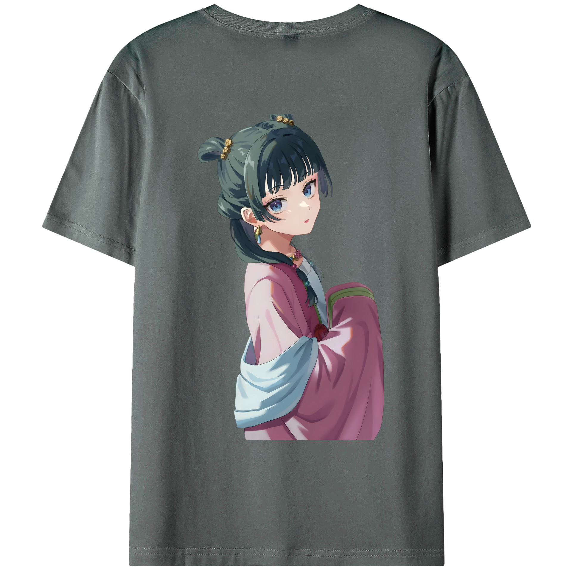 （画像用） 薬屋のひとりごと The Apothecary Diaries 綿100％ メンズ半袖Tシャツ（バックプリント） 通気性